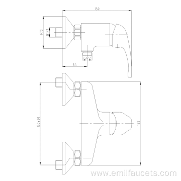 Wall mount bathtub faucet spout fixtures mixer set